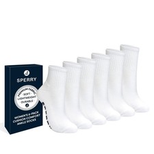 Sperry Women  s 6-Pack Cushion Comfort Quarter Socks, White, 4-10 4-10, White