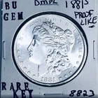 1881 S BU GEM MORGAN SILVER DOLLAR UNC MS+++ U.S. MINT RARE COIN 8823