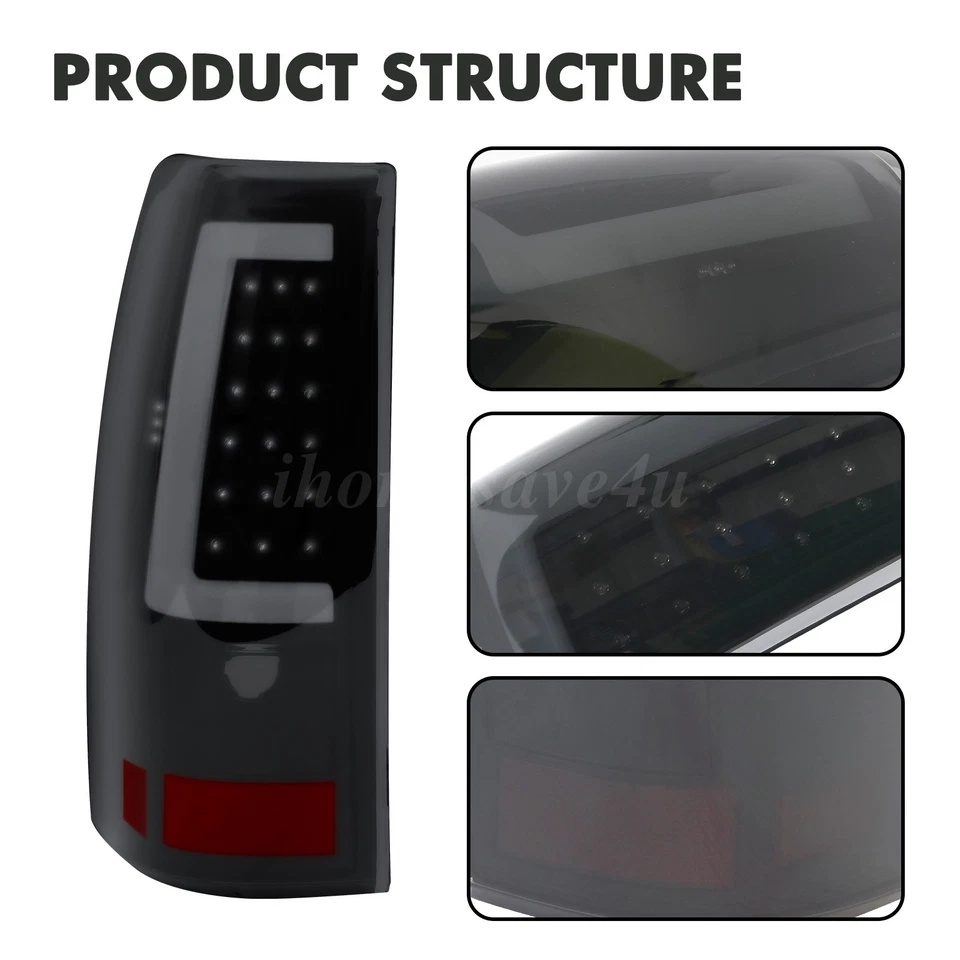 For 2003-2006 Chevy Silverado GMC Sierra 1500 2500HD 3500 Smoke LED Tail Lights Foto 3 de 4