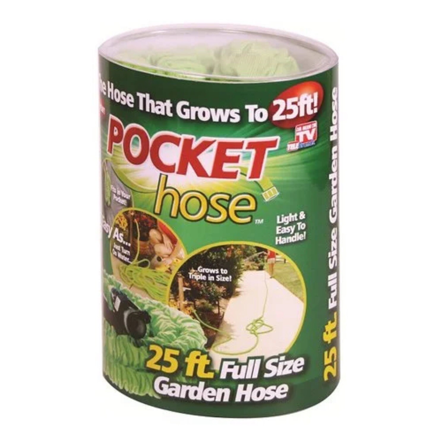 Pocket Hose 25ft Expanding Garden Hose Green As Seen On TV