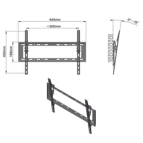 TV Wall BRACKET Mount 36-80 INCHES UP TO 75KG LOAD LED LCD PLASMA TV SUPPORT - Picture 14 of 14