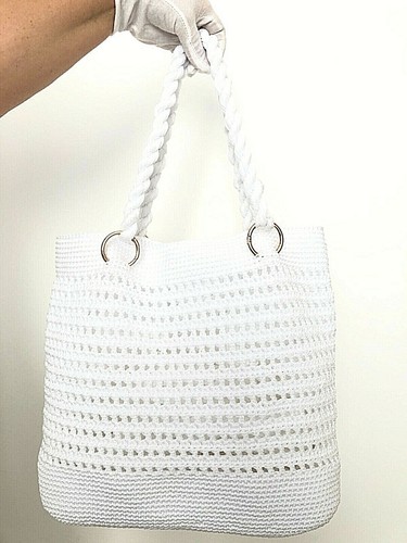 Boho Borsa fatta a mano all'uncinetto con manici Handmade Borsa da spiaggia  DIY | eBay
