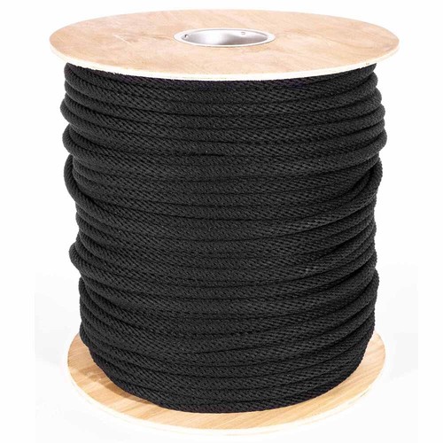Cotton Sash Cord Braided Rope Unpolished Black 50ft - Picture 11 of 11