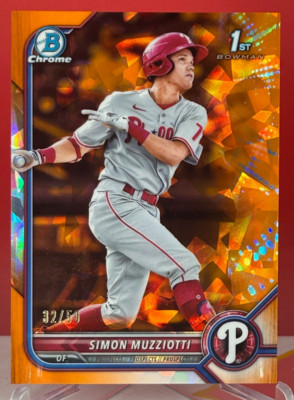 2022 Bowman Chrome Sapphire #BCP-40 Simon Muzziotti 1st Orange Refractor /50