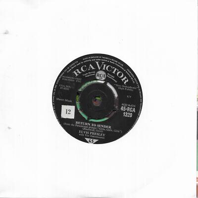 Elvis Presley With The Jordanaires Return To Sender Z / T tax code UK 45 7'' sgl