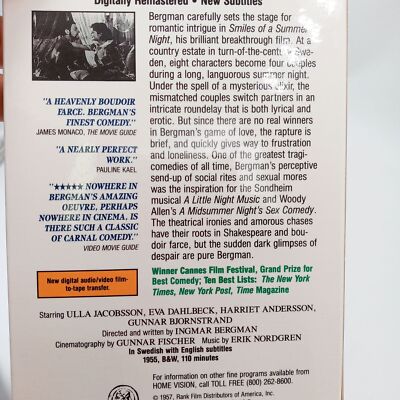 Smiles Of A Summer Night VHS Movie Vintage Subtitled Ingmar