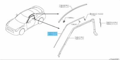 NISSAN GT-R GTR R35 2009-2021 Genuine Weatherstrip Retainer Right
