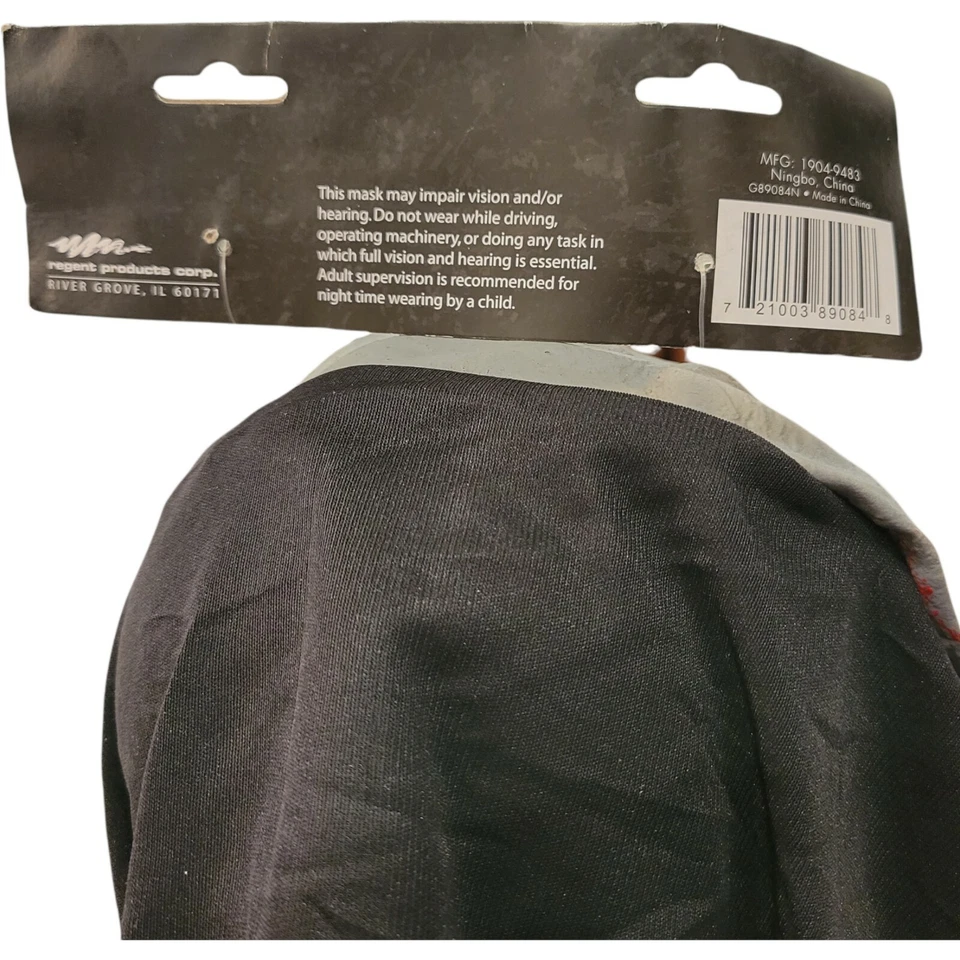 Zombie Halloween Bloody Deluxe Mask Black Hood Rubber Scary Horror NWT - Image 3 of 4