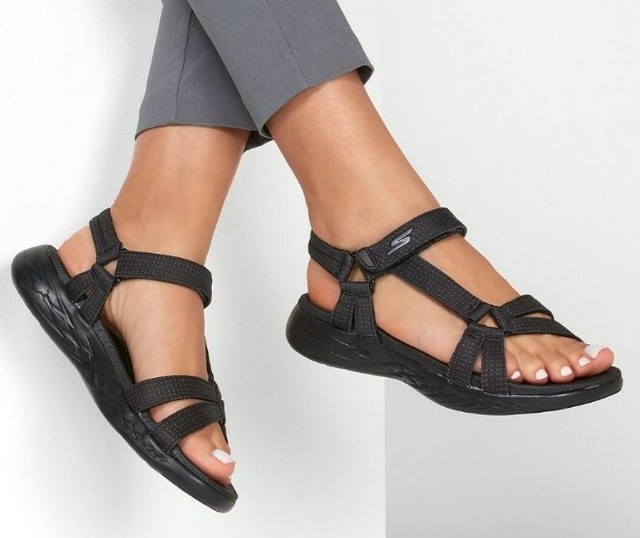 Skechers on The Go 600 Brilliancy Sport Sandals Women's Size 11 Black for sale online | eBay