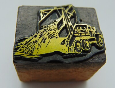 Printing Letterpress Printers Block Dump Truck Dropping Load 