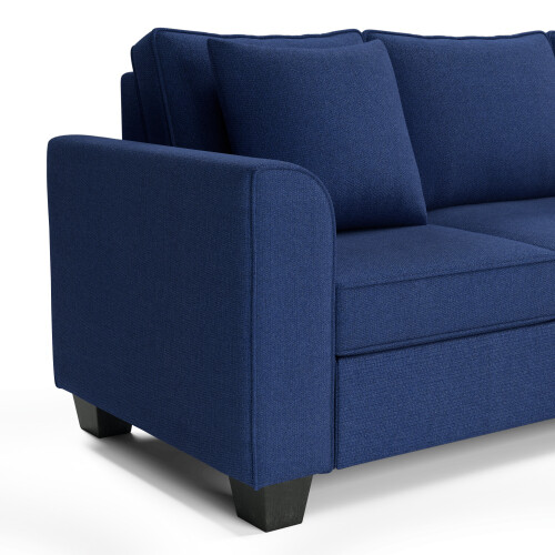 Upholstered Modern English Arm Classic U-shaped Sofa With 3 Pillows - Picture 7 of 7