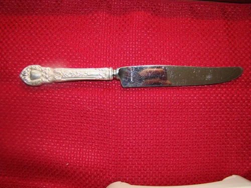 LUNT STERLING SILVER CHARLES II FRENCH BLADE KNIFE 9 3/4" NO MONOGRAM