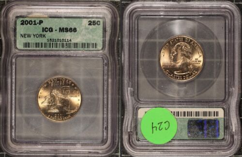 2001 P ICG MS66 Certified State Washington Quarter NY Philadelphia - Picture 6 of 6