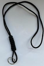 19" 550 Paracord Cord Black Lanyard Key Badge Holder