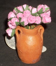 Potted Cut Roses Pink Semi 1:12 Miniature Flower Market P-OH-8MM 6444 Florist