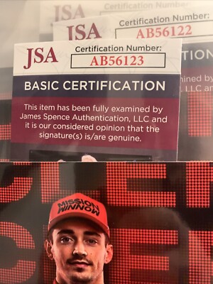 Photo Dédicacée 8x12 Charles Leclerc F1 Ferrari - Signée Avec Certificat JSA COA, Originale