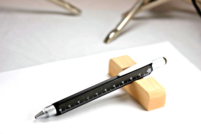 Monteverde Tool 60 7-Function Ballpoint Pen, Level, Screwdrivers - Black
