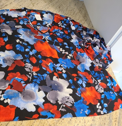 New! The Limited Size 2X Blouse w/tank Bright Clorful Watercolor Floral Office - Picture 6 of 15