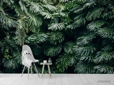 3D Tropic Plant Leaves Wallpaper Wall Mural Removable Self-adhesive Sticker3383