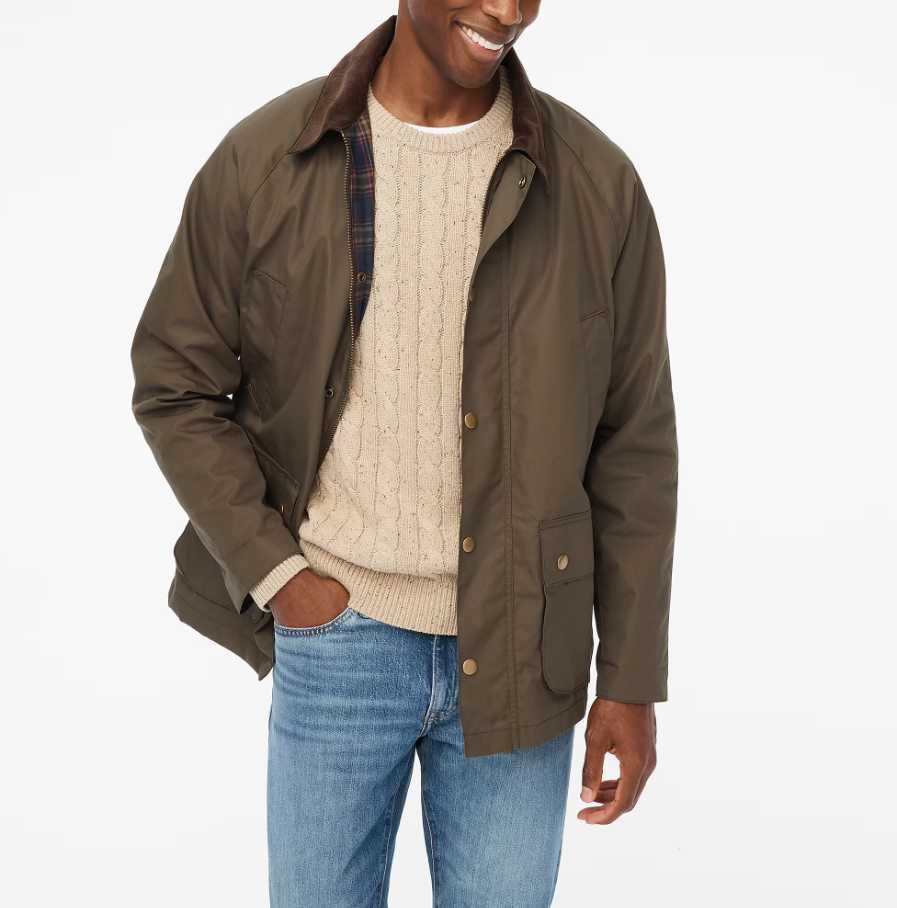 New men's M L XL J Crew Factory plaid lined Waxed twill New men's M L XL J Crew Factory plaid lined Waxed twill