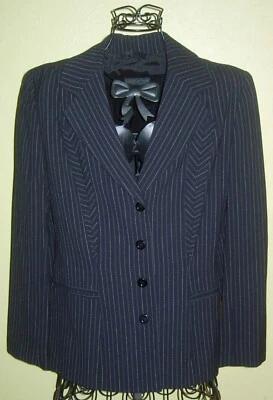 68 ) Eleganter Schwarzer Damen Blazer mit Nadelstreifen Gr. 36 - von Carton Noir - Bild 1 von 2