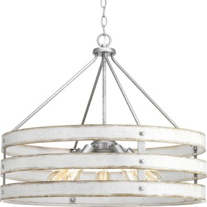 Progress Lighting Pendant 5 Light Drum Rustic Modern Style Fixture