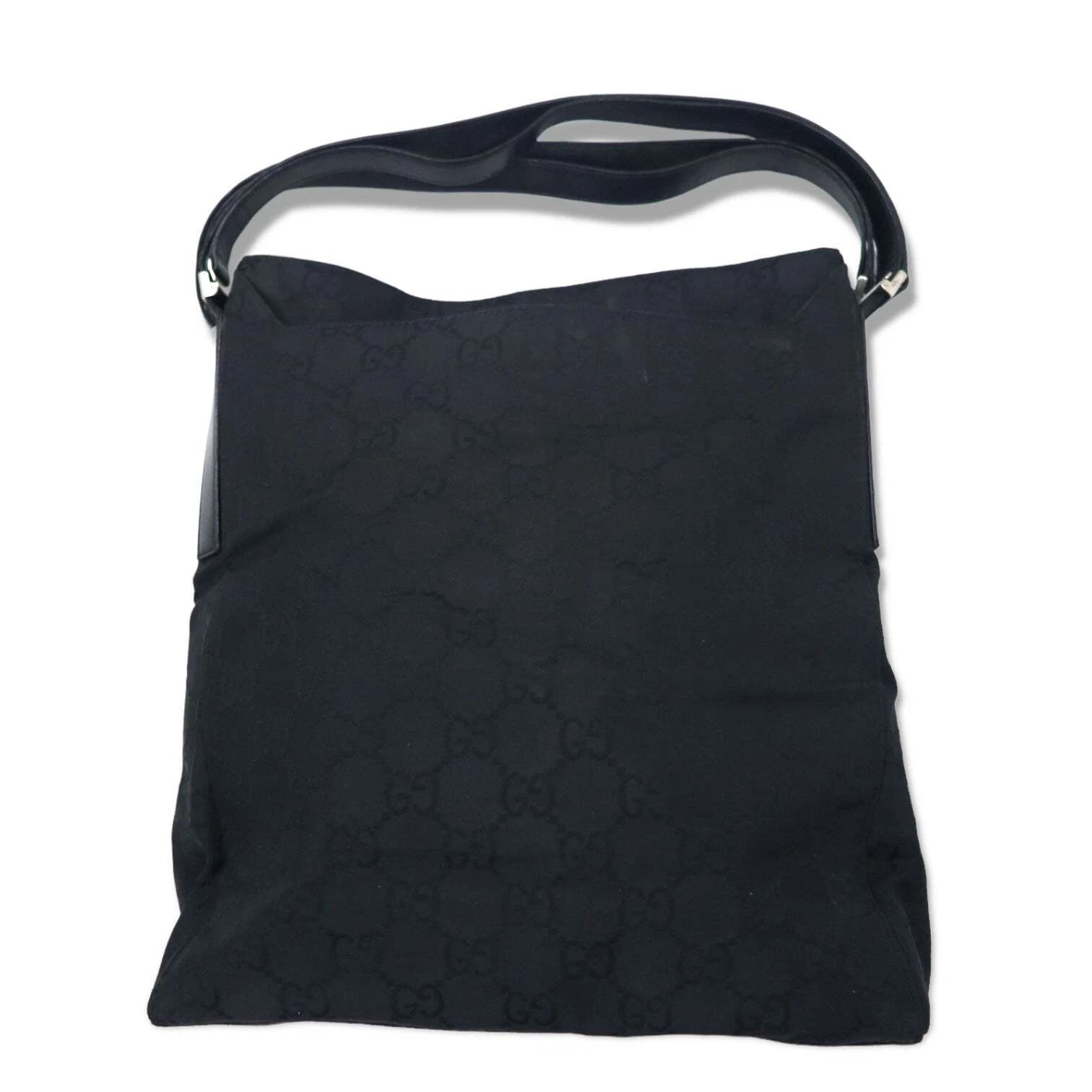 Sac fourre tout bandoulière GUCCI Italy Made GG nylon noir 002 1043 002046