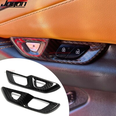 Carbon Inner Door Lock Button Cover For Corvette C8 Stingray Coupe HTC 3LT 2020+
