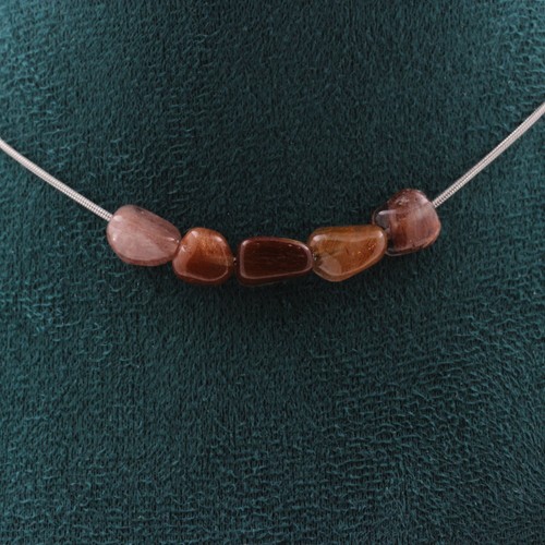 Création perle et bijou GENERIQUE Collier 3 perles Quartz rutile rouge Création perle et bijou GENERIQUE Collier 3 perles Quartz rutile rouge