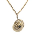 sterling silver Gold Plated 925 Disco ball swarovski crystal Pendant necklace — photo 2