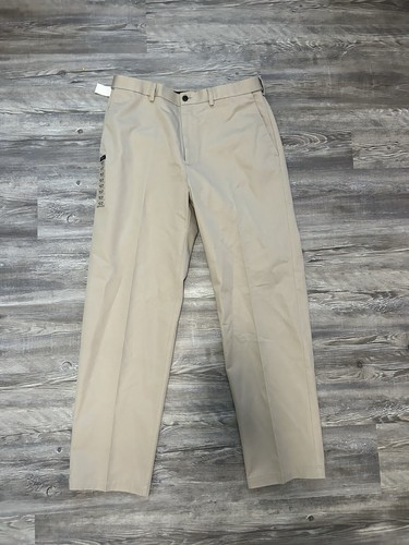 Herren HAGAR klassische Passform Menge 2 flache Vorderseite khaki/grau 34 x 32 neu mit Etikett