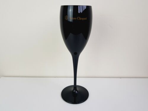 6x Veuve Clicquot Acrylic Plastic Champagne Black Glasses Flutes 195ml 20,6cm - Picture 5 of 11