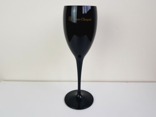 1x Veuve Clicquot Acrylic Plastic Champagne Black Glasses Flutes 195ml 20,6cm - Afbeelding 1 van 11