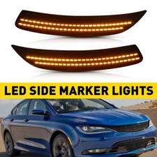 2X LED Ambe Front Side Marker Lights for 2015 2016 2017 Chrysler 200 Accessories
