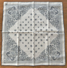Sera' Fine Silk Italian Silk Cotton Blend White Floral Ornate Pocket Square NEW