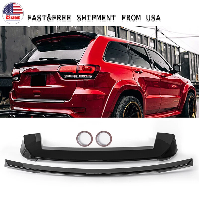 For Jeep Grand Cherokee 13-2021 SRT Style Rear Roof Spoiler+Tail gate Mid Wing . — 第 2/4 张图片