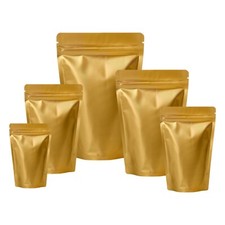 Gold Matt Heat Seal Stand Up Bags Pouches Zip Lock Food Contact Packaging Bags