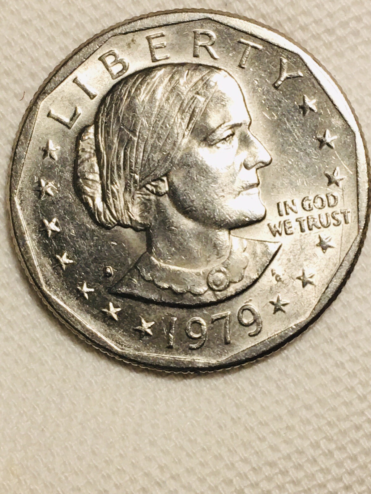 1979 rare Susan B Anthony Dollar coin with mint mark blob error - 21022 ...