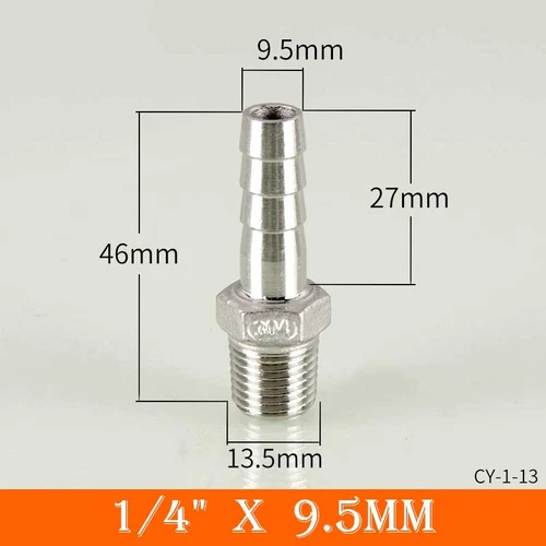 Stainless Male Thread Pipe Fitting x Barb Hose Tail Connector BSP 1/8" to 4" - Bild 10 von 86