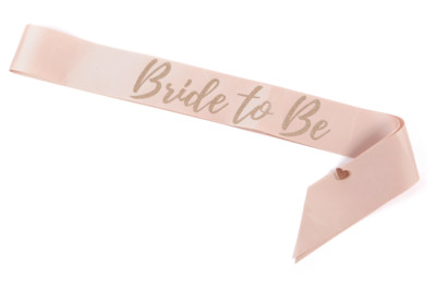 Bride to Be Schärpe Rosegold, Rosegold Junggesellinnenabschied Schärpe mit Roségold Pin, Qualität