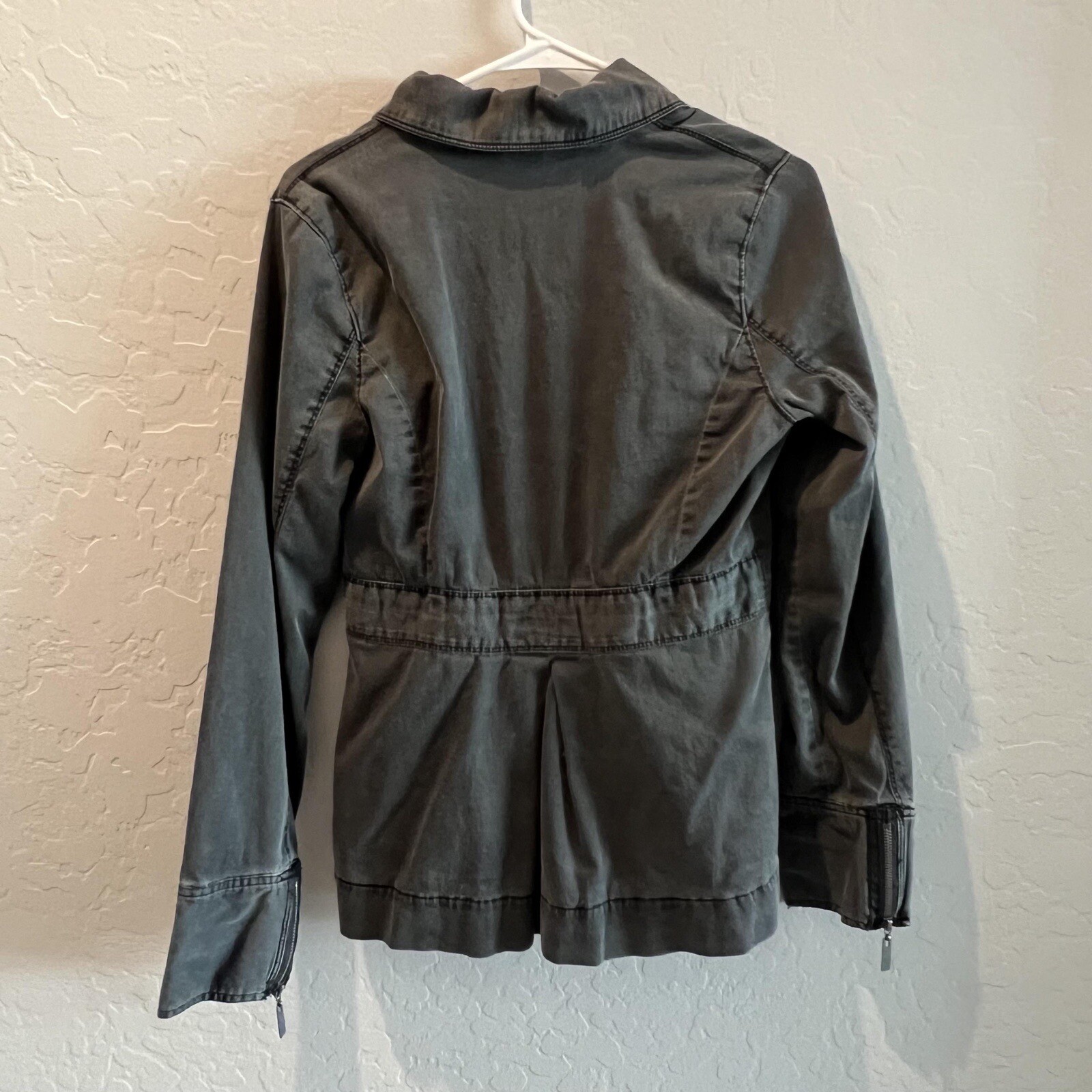 Roxy Distressed Gray Side Zip Jacket - image 16