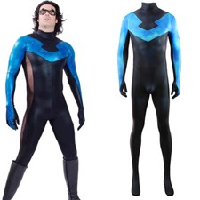 Nightwing Jumpsuit Superhero Bodysuit Cosplay Costume Halloween For Adult Kids
