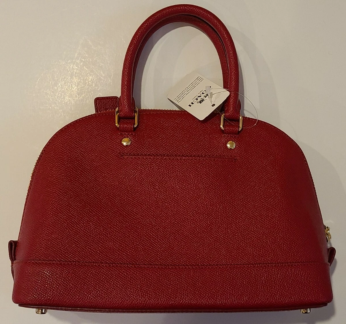 Nwt Coach Signature Mini Sierra Cherry Brown Black True Red & Wallet