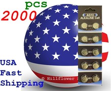 2000 pcs AG13 LR44 LR1154 G13 357A Premium Card 1.5V Alkaline Battery