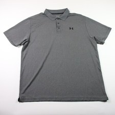 Men  s 2XL Under Armour HeatGear Loose Gray Heather Short Sleeve Golf Polo