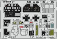 MW22 Eduard 32974 P-40E Interior 1/32 1/32 Pe Set For Trumpeter