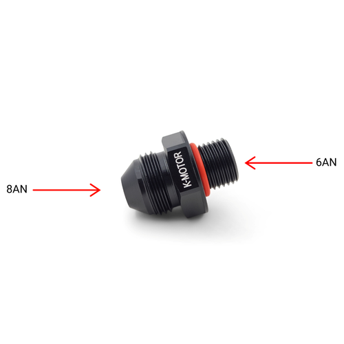 6AN to 8AN Fitting - Straight Male Adapter - ORB O-ring to Flare - Picture 4 of 5