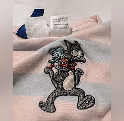 Simpson's Itchy Scratchy Embroidered T-shirt H&M Divided size XL mens 