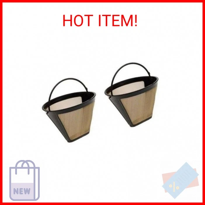 Filtro de café dorado permanente con cono Medelco GF214CB #4 paquete de 2 de Medelco Foto 2 de 2