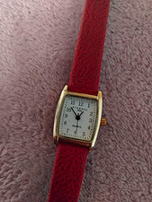 Eternal Damen Quarz Uhr rechteckig gold, rote...